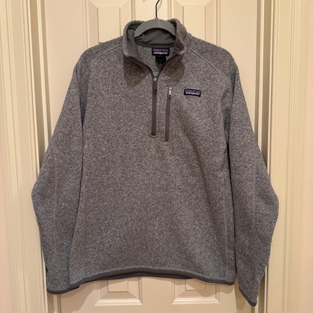 Patagonia Better Sweater Pullover Mens Medium Gray 1/4 Zip Fleece Jacket